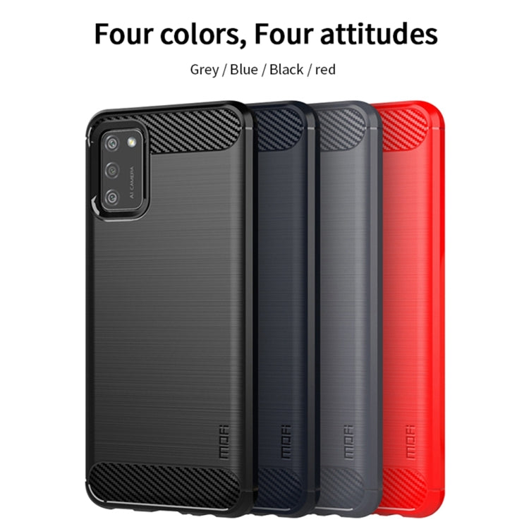 For Samsung Galaxy A02s/M02s/F02s(EU Version) MOFI Gentleness Series Brushed Texture Carbon Fiber Soft TPU Case(Red) - Galaxy Phone Cases by MOFI | Online Shopping UK | buy2fix
