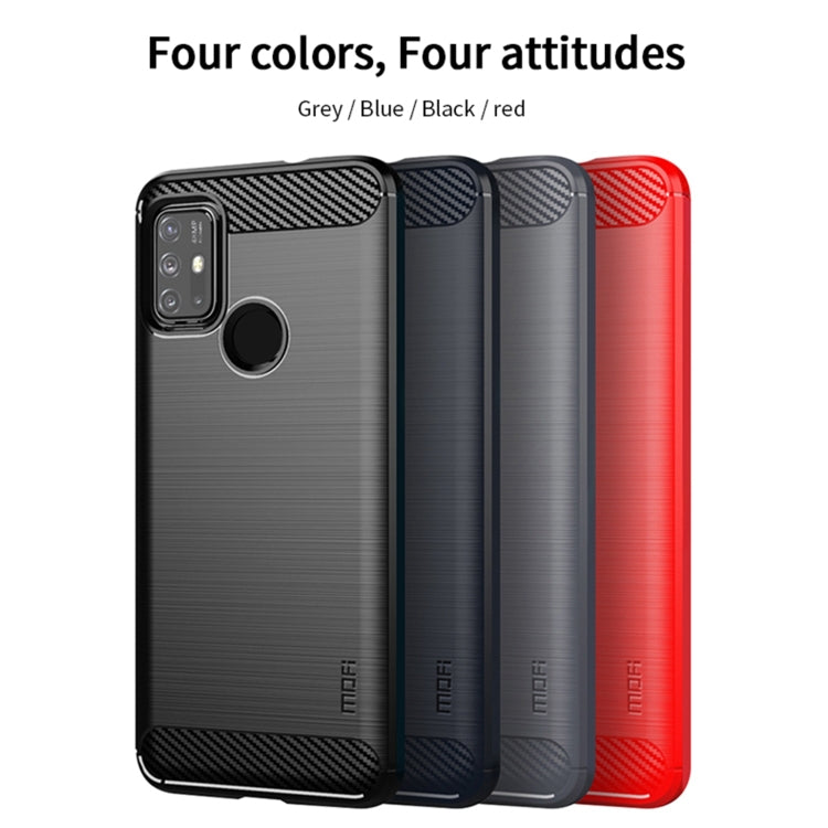 For Motorola Moto G10 / G30 MOFI Gentleness Series Brushed Texture Carbon Fiber Soft TPU Case(Gray) - Motorola Cases by MOFI | Online Shopping UK | buy2fix