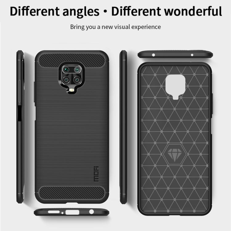 For Xiaomi Redmi Note 9s / Note 9 Pro / Note 9 Pro Max / Foco M2 Pro MOFI Gentleness Series Brushed Texture Carbon Fiber Soft TPU Case(Black) - Xiaomi Cases by MOFI | Online Shopping UK | buy2fix