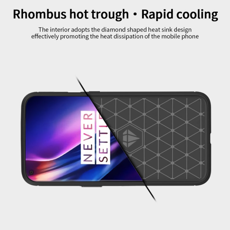 For OnePlus 8 MOFI Gentleness Series Brushed Texture Carbon Fiber Soft TPU Case(Red) - OnePlus Cases by MOFI | Online Shopping UK | buy2fix