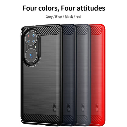 For Huawei P50 MOFI Gentleness Series Brushed Texture Carbon Fiber Soft TPU Case(Black) - Huawei Cases by MOFI | Online Shopping UK | buy2fix