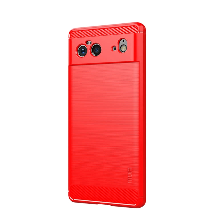 For Google Pixel 6 MOFI Gentleness Series Brushed Texture Carbon Fiber Soft TPU Case(Red) - Google Cases by MOFI | Online Shopping UK | buy2fix