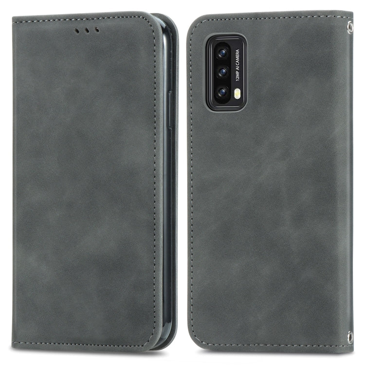 For Blackview A90 Retro Skin Feel Business Magnetic Horizontal Flip Leather Case with Holder & Card Slots & Wallet & Photo Frame(Gray) - More Brand by buy2fix | Online Shopping UK | buy2fix