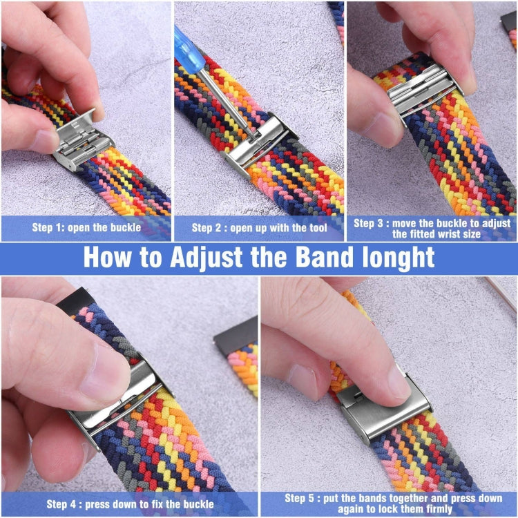 For Samsung Galaxy Watch 4 / Watch 5 20mm Nylon Braided Metal Buckle Watch Band(W Camouflage) - Watch Bands by buy2fix | Online Shopping UK | buy2fix