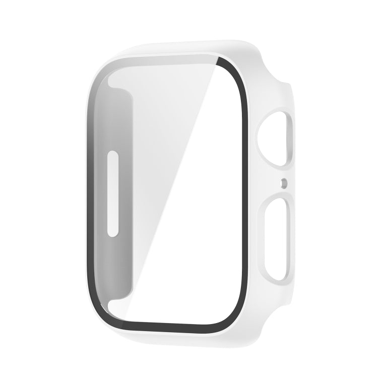 Shockproof PC Protective Case with Tempered Glass Film For Apple Watch Series 9 / 8 / 7 45mm(red) - Watch Cases by buy2fix | Online Shopping UK | buy2fix