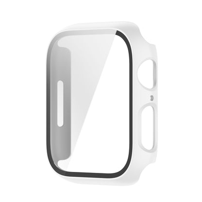 Shockproof PC Protective Case with Tempered Glass Film For Apple Watch Series 9 / 8 / 7 41mm(rose gold) - Watch Cases by buy2fix | Online Shopping UK | buy2fix