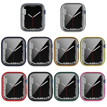 Shockproof TPU Full Protective Shell with Protective Film For Apple Watch Series 9 / 8 / 7 41mm(Transparent) - Watch Cases by buy2fix | Online Shopping UK | buy2fix