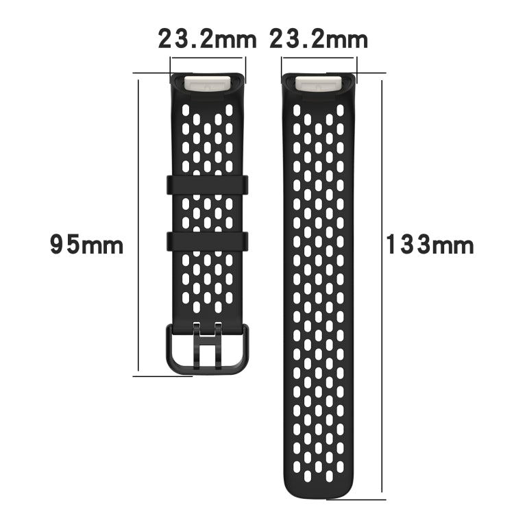 For Fitbit Charge 5 Monochromatic Breathable Silicone Watch Band(Navy Blue) - Watch Bands by buy2fix | Online Shopping UK | buy2fix