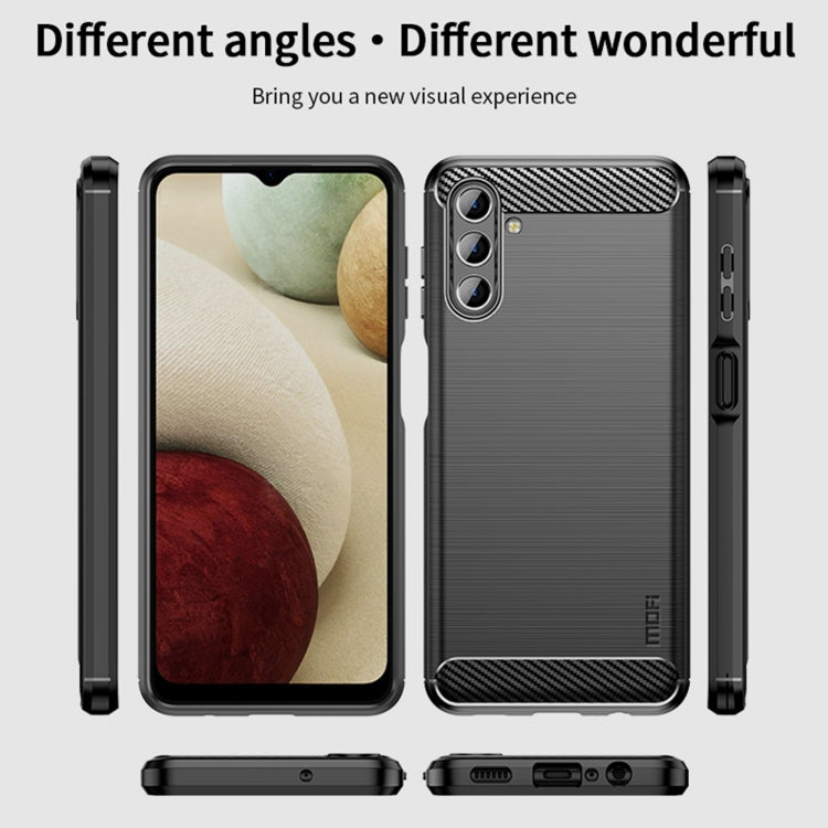 For Samsung Galaxy A13 5G MOFI Gentleness Series Brushed Texture Carbon Fiber Soft TPU Case(Gray) - Galaxy Phone Cases by MOFI | Online Shopping UK | buy2fix
