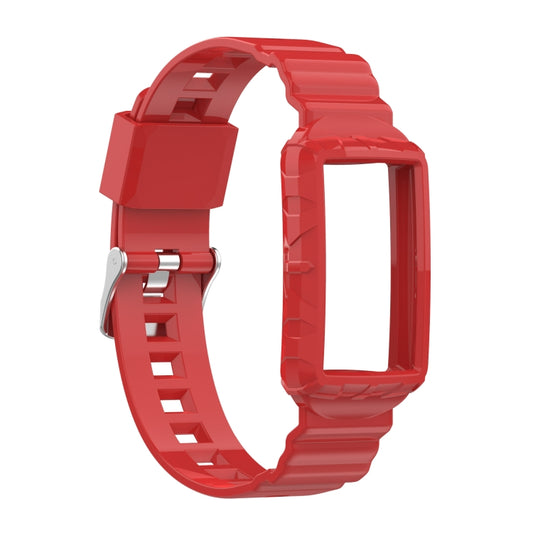 For Fitbit Charge 3 SE Silicone One Body Armor Watch Band(Red) - Watch Bands by buy2fix | Online Shopping UK | buy2fix