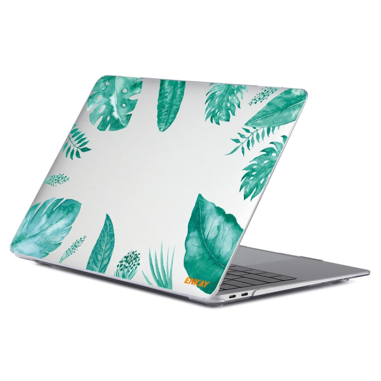 ENKAY Hat-Prince Forest Series Pattern Laotop Protective Crystal Case for MacBook Pro 13.3 inch A1706 / A1708 / A1989 / A2159(Green Leaf Pattern) - MacBook Pro Cases by ENKAY | Online Shopping UK | buy2fix