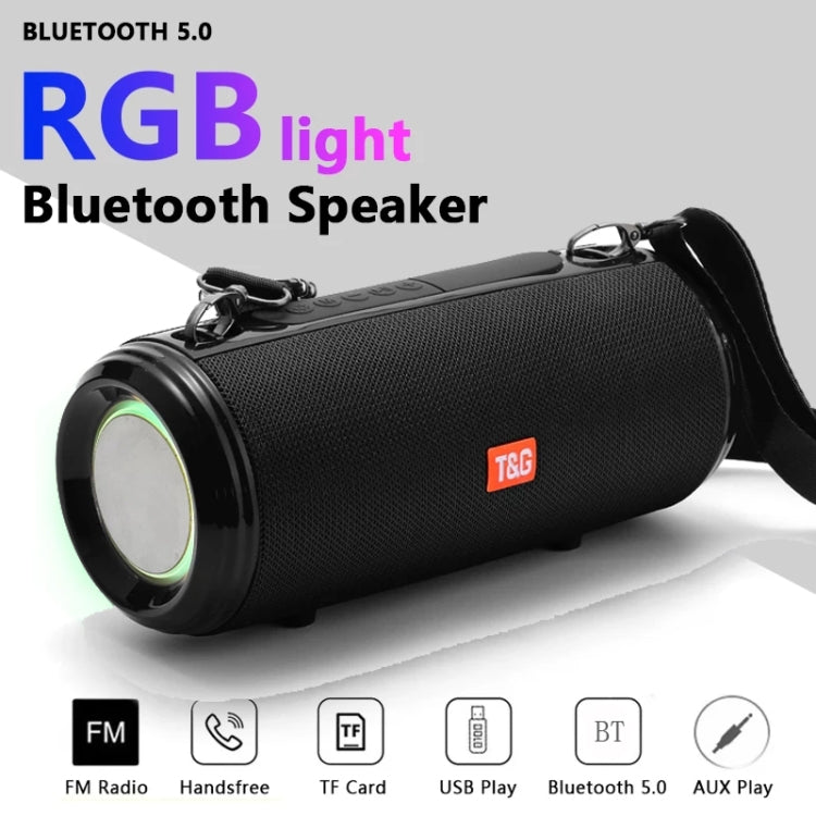 T&G TG537 RGB Light Portable Waterproof Bluetooth Speaker Supports FM / TF Card(Blue) - Desktop Speaker by T&G | Online Shopping UK | buy2fix