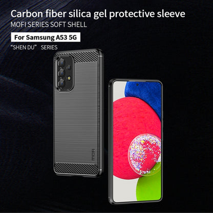 For Samsung Galaxy A53 5G MOFI Gentleness Brushed Carbon Fiber Soft TPU Case(Black) - Galaxy Phone Cases by MOFI | Online Shopping UK | buy2fix