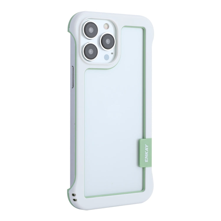 For iPhone 13 Pro Max ENKAY Frameless Hollow Shockproof PC Case (White) - iPhone 13 Pro Max Cases by ENKAY | Online Shopping UK | buy2fix