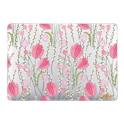 ENKAY Flower Series Pattern Laotop Protective Crystal Case For MacBook Pro 16.2 inch A2485 2021/A2880 2023(Tulips) - MacBook Pro Cases by ENKAY | Online Shopping UK | buy2fix