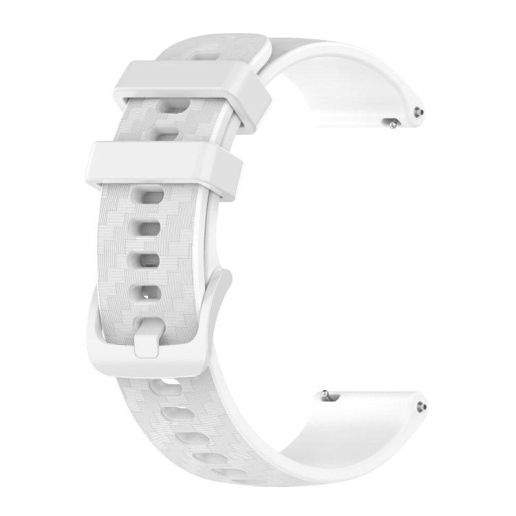 For Amazfit BIP 20mm Carbon Fiber Striped Silicone Watch Band(White) - Watch Bands by buy2fix | Online Shopping UK | buy2fix