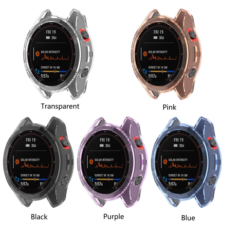 For Garmin Fenix 7s Shockproof TPU Soft Protective Case(Blue) - Watch Cases by buy2fix | Online Shopping UK | buy2fix