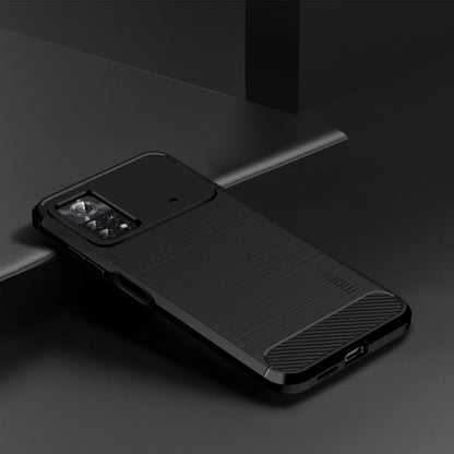 For Xiaomi Poco X4 Pro 5G MOFI Gentleness Brushed Carbon Fiber Soft TPU Case(Black) - Xiaomi Cases by MOFI | Online Shopping UK | buy2fix