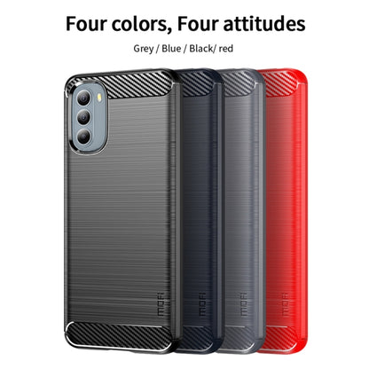 For Motorola Moto G31/G41 MOFI Gentleness Series Brushed Texture Carbon Fiber TPU Phone Case(Red) - Motorola Cases by MOFI | Online Shopping UK | buy2fix