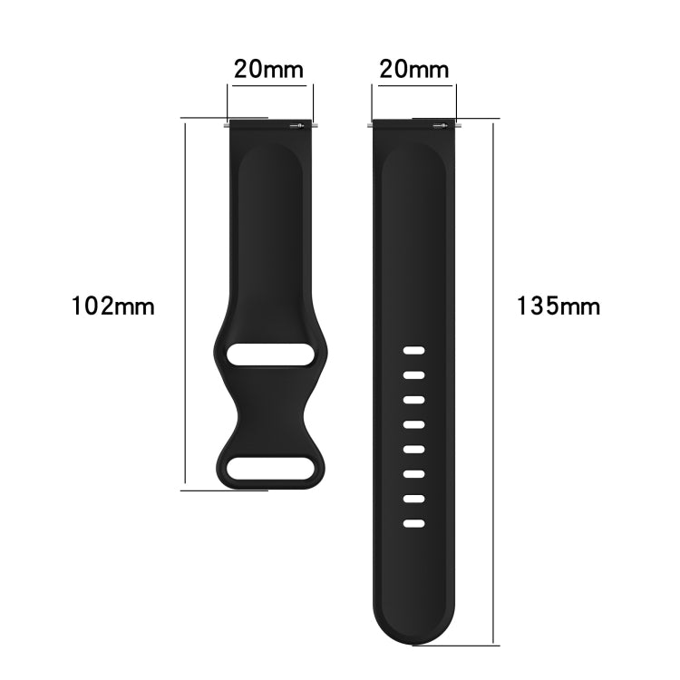 For Samsung Galaxy Watch4 40mm/44mm 20mm Solid Color Silicone Watch Band(Rock Cyan) - Watch Bands by buy2fix | Online Shopping UK | buy2fix