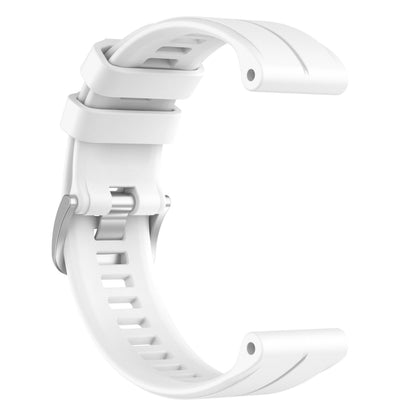 For Garmin Fenix 6 GPS 22mm Solid Color Silicone Watch Band(White) - Watch Bands by buy2fix | Online Shopping UK | buy2fix