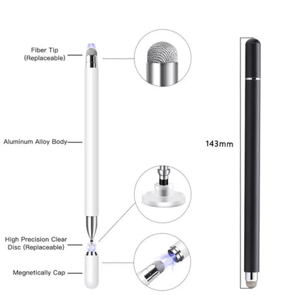 AT-30 2-in-1 Silicone Sucker + Conductive Cloth Head Handwriting Touch Screen Pen Mobile Phone Passive Capacitive Pen with 1 Pen Head(White) - Stylus Pen by buy2fix | Online Shopping UK | buy2fix