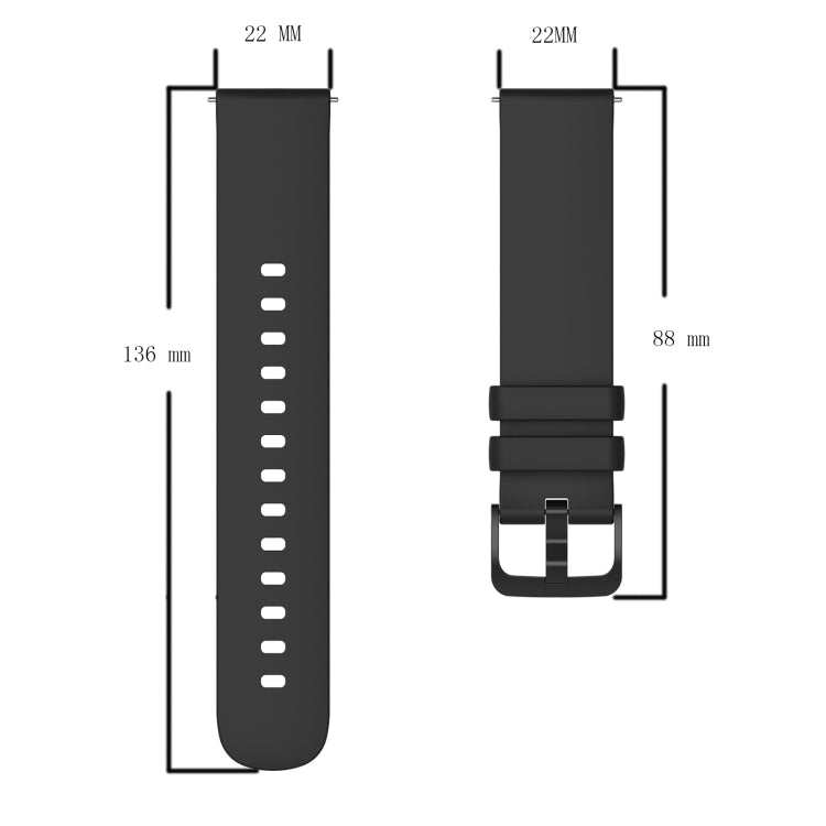 For Amazfit GTR 3 Pro 22mm Solid Color Soft Silicone Watch Band(Grey) - Watch Bands by buy2fix | Online Shopping UK | buy2fix