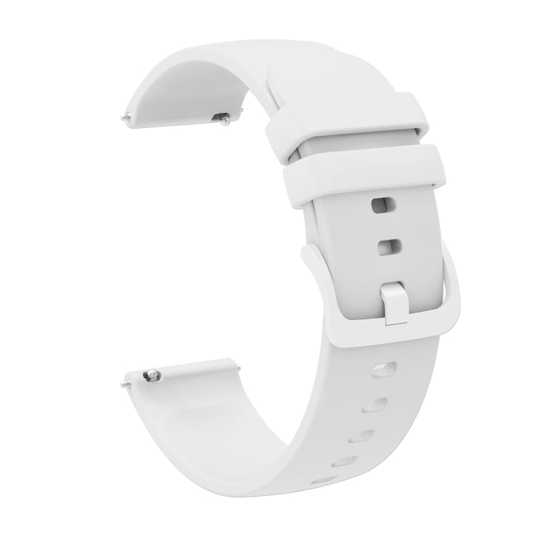 For Amazfit 2 Stratos 22mm Solid Color Soft Silicone Watch Band(White) - Watch Bands by buy2fix | Online Shopping UK | buy2fix