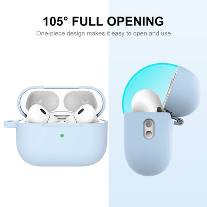 For Apple AirPods Pro 2 2022 ENKAY Thickened Silicone Protective Case with Keychain(Light Blue) - For AirPods Pro 2 by ENKAY | Online Shopping UK | buy2fix