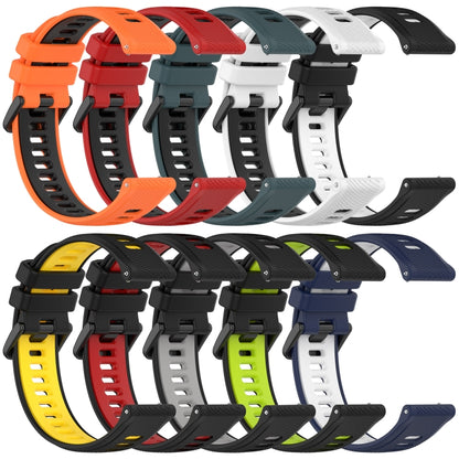 For Huawei Watch 3 Pro 22mm Sports Two-Color Silicone Watch Band(Black+White) - Watch Bands by buy2fix | Online Shopping UK | buy2fix