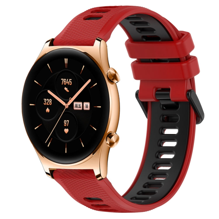 For Honor Watch GS 3 22mm Sports Two-Color Silicone Watch Band(Red+Black) - Watch Bands by buy2fix | Online Shopping UK | buy2fix