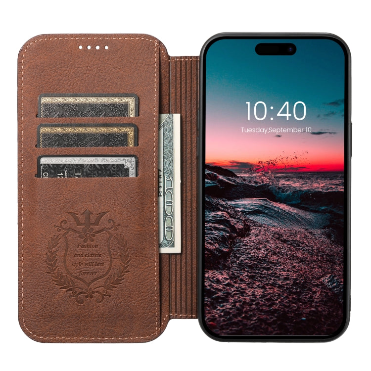 For iPhone 13 Pro Max Suteni J06 Retro Matte Litchi Texture Leather Magnetic Magsafe Phone Case(Brown) - iPhone 13 Pro Max Cases by Suteni | Online Shopping UK | buy2fix