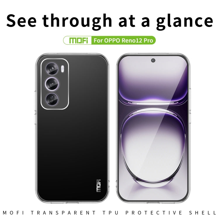 For OPPO Reno12 Pro Global MOFI Ming Series Transparent Ultra-thin TPU Phone Case(Transparent) - Reno12 Pro Cases by MOFI | Online Shopping UK | buy2fix