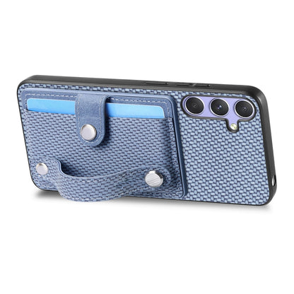 For Samsung Galaxy S25 Ultra 5G Wristband Kickstand Wallet Back Phone Case with Tool Knife(Blue) - Galaxy S25 Ultra 5G Cases by buy2fix | Online Shopping UK | buy2fix