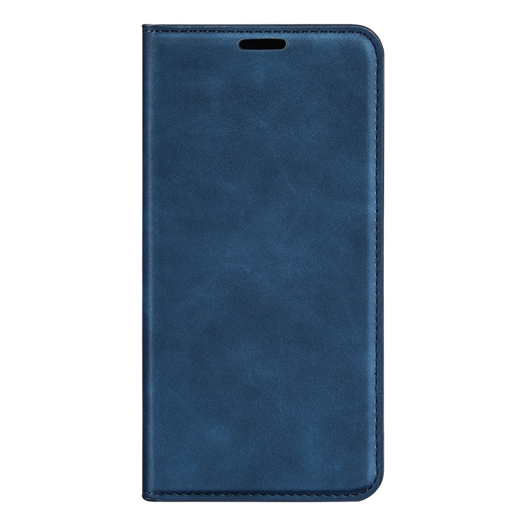 For iPhone 16 Retro-skin  Magnetic Suction Leather Phone Case(Dark Blue) - iPhone 16 Cases by buy2fix | Online Shopping UK | buy2fix