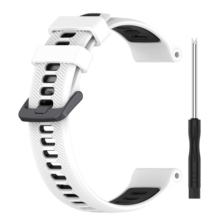 For Garmin Approach S62 Sports Two-Color Silicone Watch Band(White+Black) - Watch Bands by buy2fix | Online Shopping UK | buy2fix