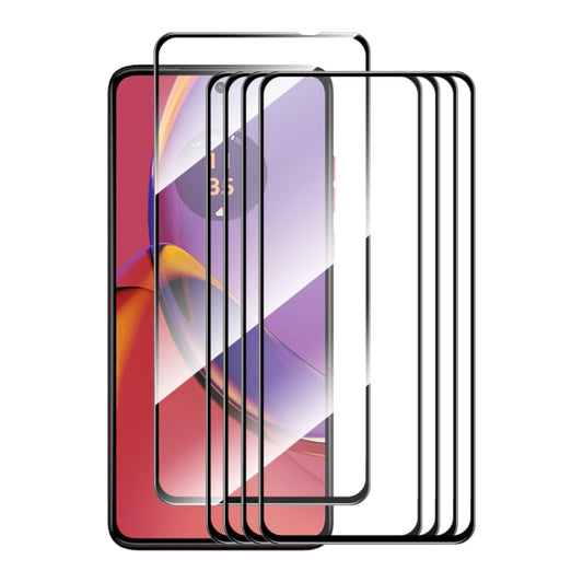 For Motorola Moto G84 5pcs ENKAY Full Glue High Aluminum-silicon Tempered Glass Film - Motorola Tempered Glass by ENKAY | Online Shopping UK | buy2fix