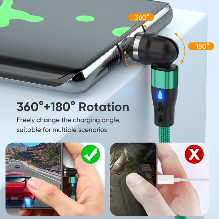 ENKAY PD60W Type-C to Type-C / 8 Pin / Micro USB Magnetic 540 Degrees Rotating Fast Charging Cable, Length:2m(Green) - Charging Cable & Head by ENKAY | Online Shopping UK | buy2fix