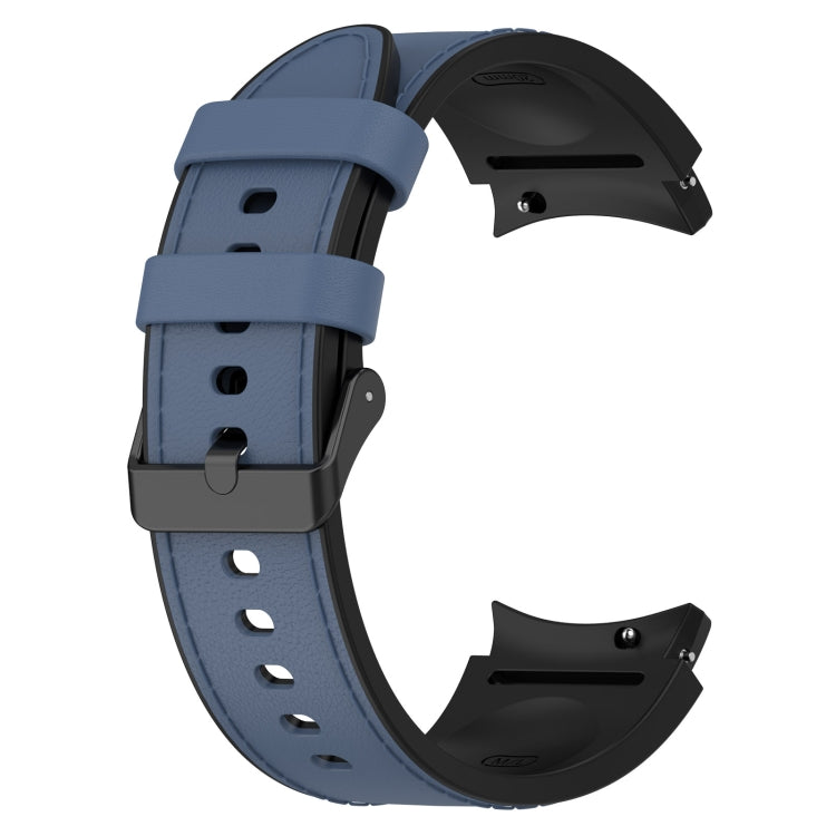 For Samsung Galaxy Watch 6 Silicone Leather Black Buckle Watch Band(Midnight Blue) - Watch Bands by buy2fix | Online Shopping UK | buy2fix