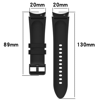 For Samsung Galaxy Watch 6 Classic Silicone Leather Black Buckle Watch Band(Green) - Watch Bands by buy2fix | Online Shopping UK | buy2fix