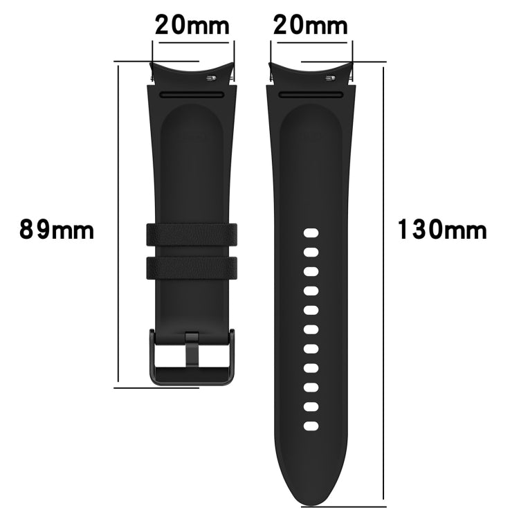 For Samsung Galaxy Watch 6 Silicone Leather Black Buckle Watch Band(Red) - Watch Bands by buy2fix | Online Shopping UK | buy2fix