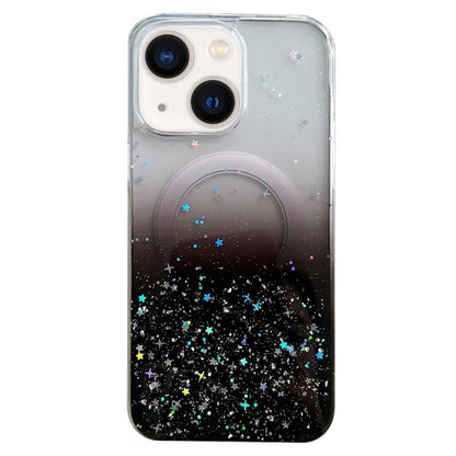 For iPhone 14 MagSafe Glitter Hybrid Clear TPU Phone Case(Black) - iPhone 14 Cases by buy2fix | Online Shopping UK | buy2fix