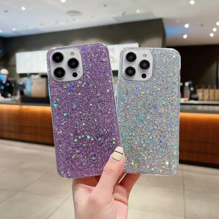 For iPhone 16 Pro Max Glitter Sequins Epoxy TPU Phone Case(Purple) - iPhone 16 Pro Max Cases by buy2fix | Online Shopping UK | buy2fix