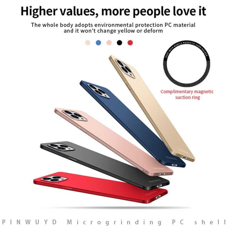 For iPhone 15 Pro PINWUYO Micro-Frosted PC Ultra-thin Hard Phone Case with Magsafe Magnetic Ring(Red) - iPhone 15 Pro Cases by PINWUYO | Online Shopping UK | buy2fix