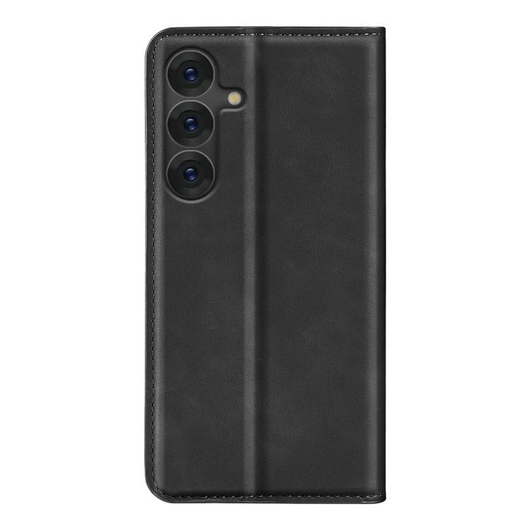 For Samsung Galaxy S25+ 5G Retro-skin Magnetic Suction Leather Phone Case(Black) - Galaxy S25+ 5G Cases by buy2fix | Online Shopping UK | buy2fix