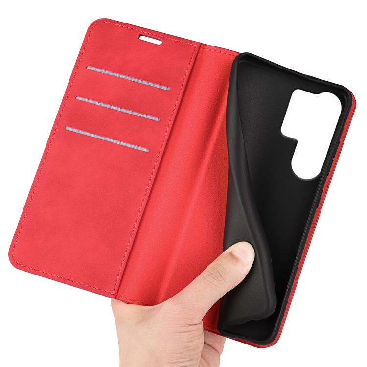 or Samsung Galaxy S25 Ultra 5G Retro-skin Magnetic Suction Leather Phone Case(Red) - Galaxy S25 Ultra 5G Cases by buy2fix | Online Shopping UK | buy2fix