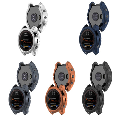 For Garmin Fenix 7S Pro Half Package Electroplated TPU Watch Protective Case(Sliver) - Watch Cases by buy2fix | Online Shopping UK | buy2fix