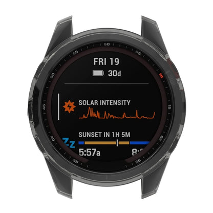 For Garmin Fenix 7S Pro Half-Package TPU Watch Protective Case(Transparent Black) - Watch Cases by buy2fix | Online Shopping UK | buy2fix