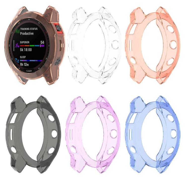 For Garmin Fenix 7X Pro Half-Package TPU Watch Protective Case(Transparent) - Watch Cases by buy2fix | Online Shopping UK | buy2fix