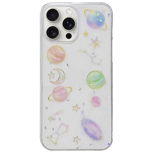 For iPhone 16 Pro Max Cosmic Star Glitter Epoxy TPU Phone Case(Transparent) - iPhone 16 Pro Max Cases by buy2fix | Online Shopping UK | buy2fix